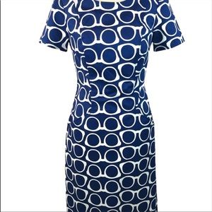 Boden Angela Eyeglass Dress in Riviera Blue. Size 4.